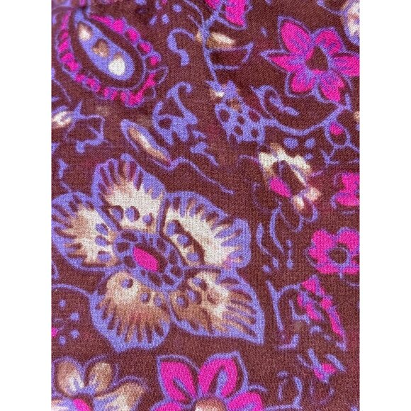 Ulla Johnson Blouse Size Medium Floral Print Tie Neck Ruffle Silk Magenta Pink - Picture 7 of 9